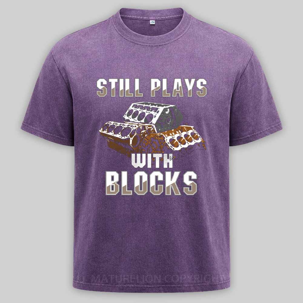 Maturelion Still plays with blocks Washed T-shirt