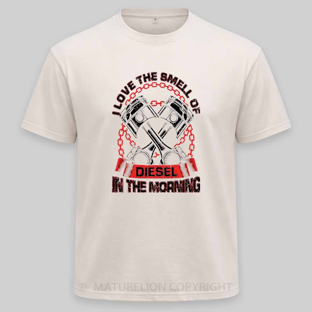 Maturelion I Love The Smell Of Diesel In The Morning Mechanic Washed T-shirt