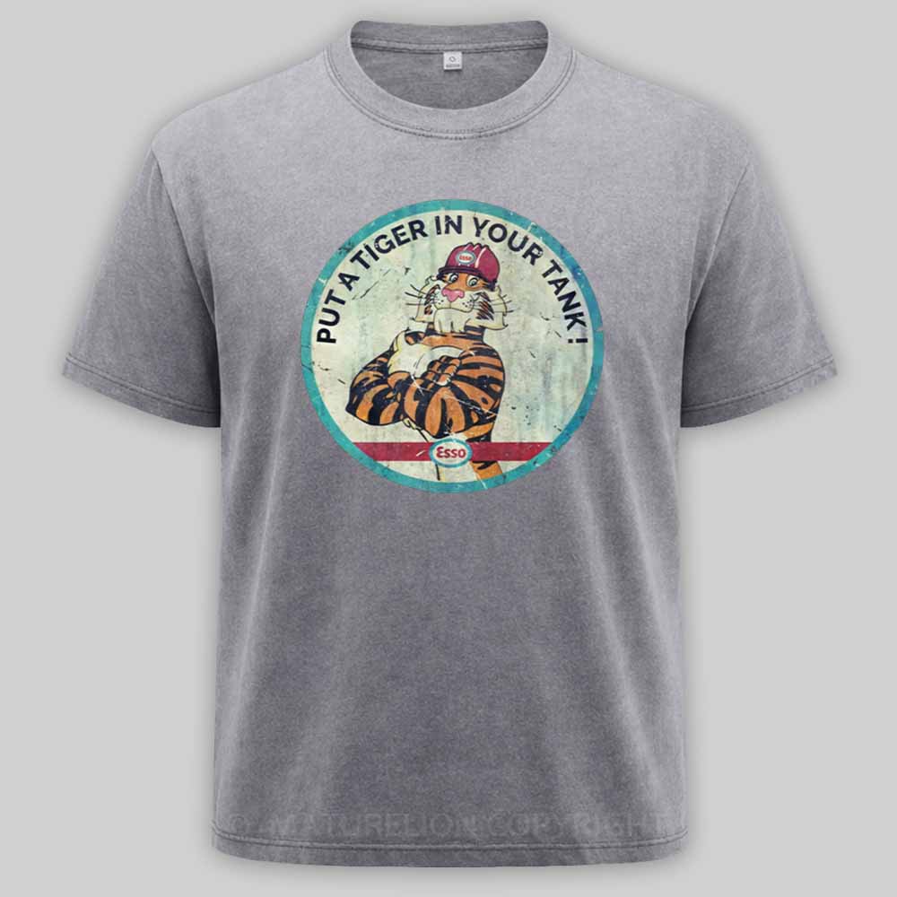 Maturelion Put a Tiger in Your Tank Washed T-shirt