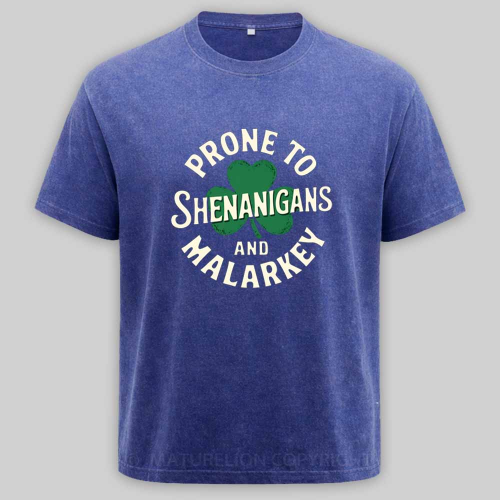 Maturelion Prone To Shenanigans And Malarkey Washed T-shirt