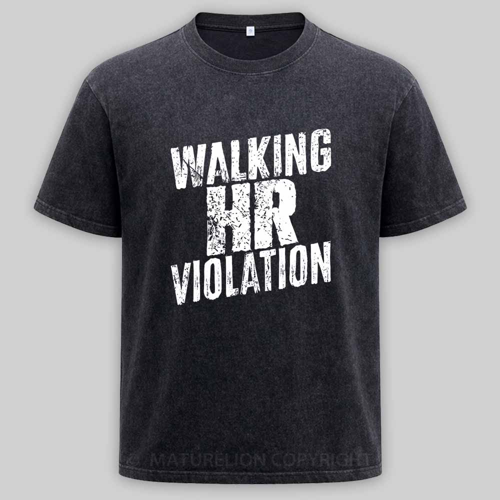 Maturelion Walking HR Violation Washed T-shirt