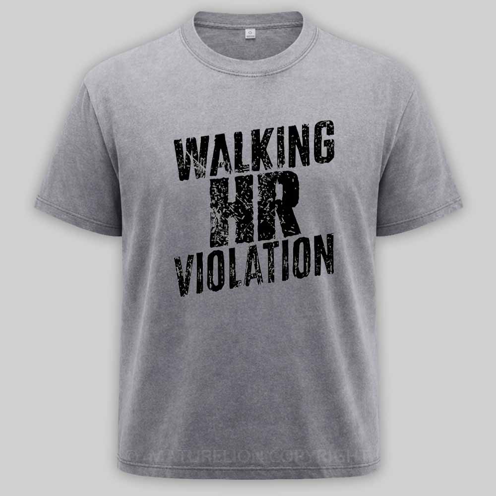 Maturelion Walking HR Violation Washed T-shirt