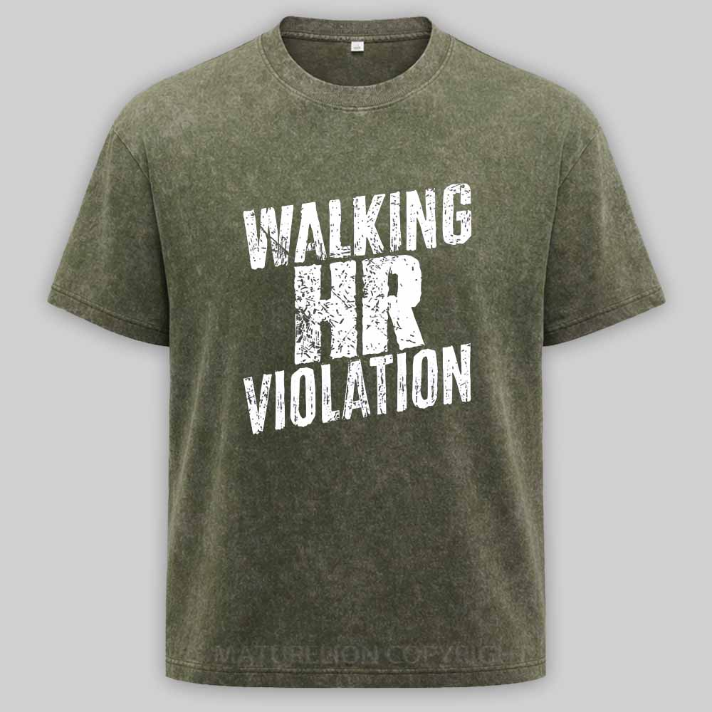 Maturelion Walking HR Violation Washed T-shirt