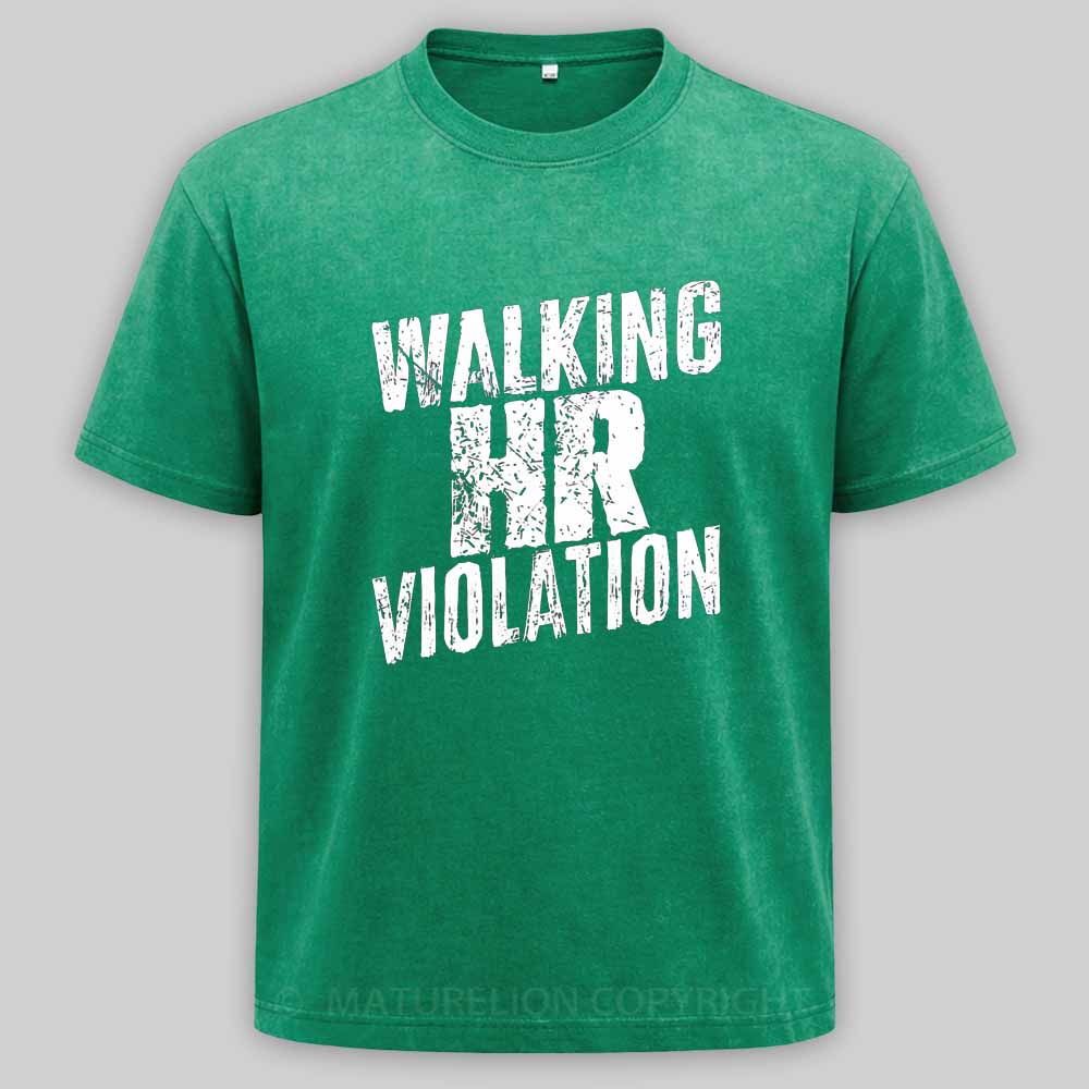 Maturelion Walking HR Violation Washed T-shirt