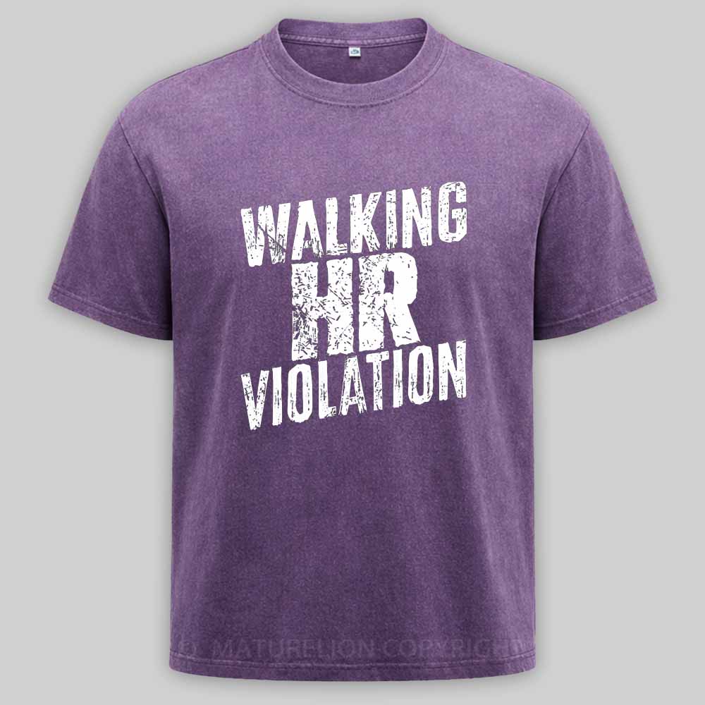 Maturelion Walking HR Violation Washed T-shirt