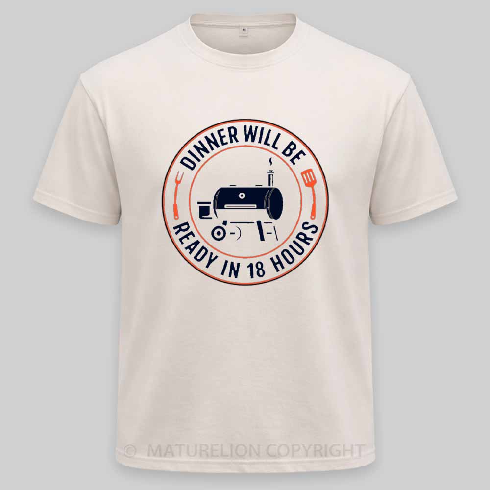 Maturelion BBQ Dad Smoker Humor – 18 Hour Meat Master Washed T-shirt