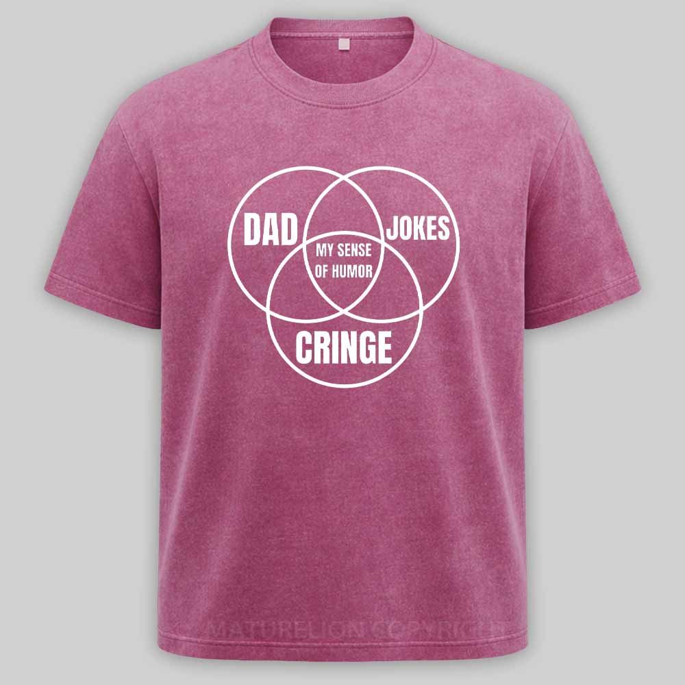 Maturelion Dad jokes triple venn diagram Washed T-shirt