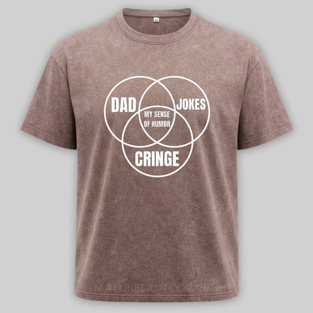 Maturelion Dad jokes triple venn diagram Washed T-shirt