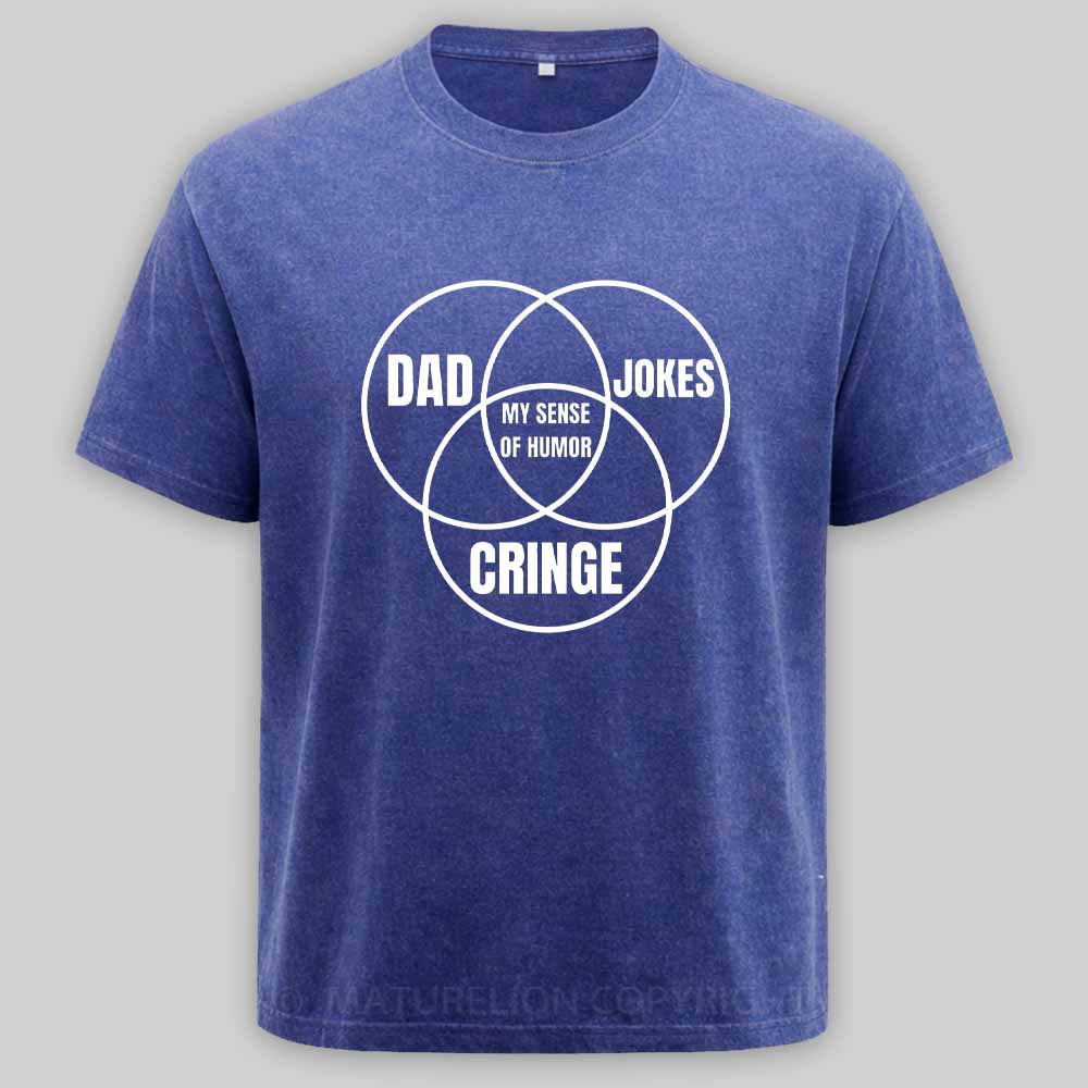 Maturelion Dad jokes triple venn diagram Washed T-shirt