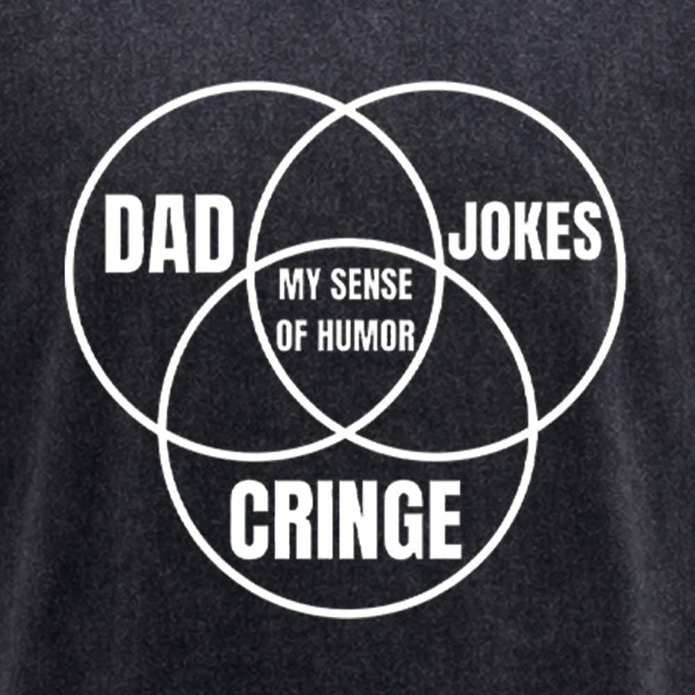 Maturelion Dad jokes triple venn diagram Washed T-shirt