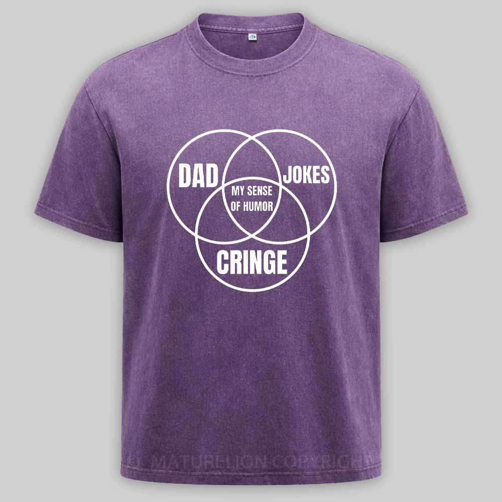 Maturelion Dad jokes triple venn diagram Washed T-shirt