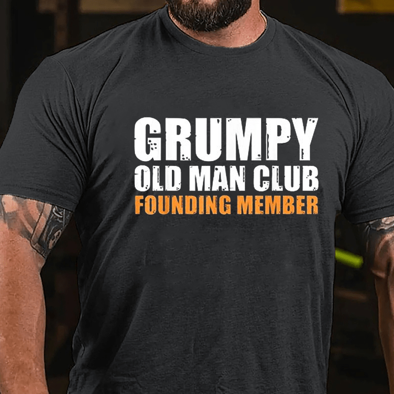 Grumpy Old Man Club Founding Member Men's Cotton T-shirt-Maturelion