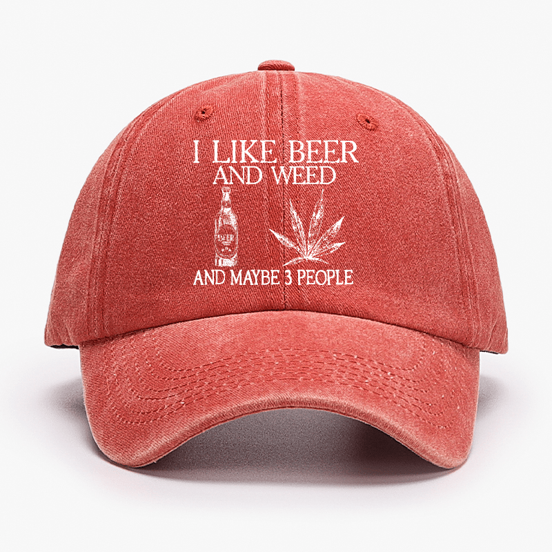 I Like Beer And Weed And Maybe 3 People Cap-Maturelion