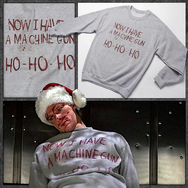 Maturelion Men's Sweatshirt Now I Have a Machine Gun Ho Ho Ho Christmas Washed Sweatshirt