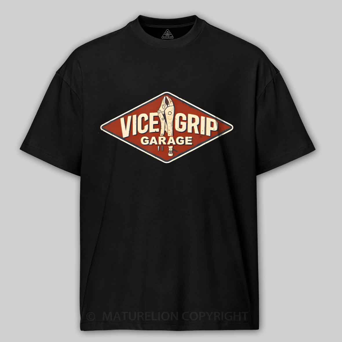 Maturelion Vice Grip Garage Mechanic Dad Joke Handy Grandpa Cotton T-shirt