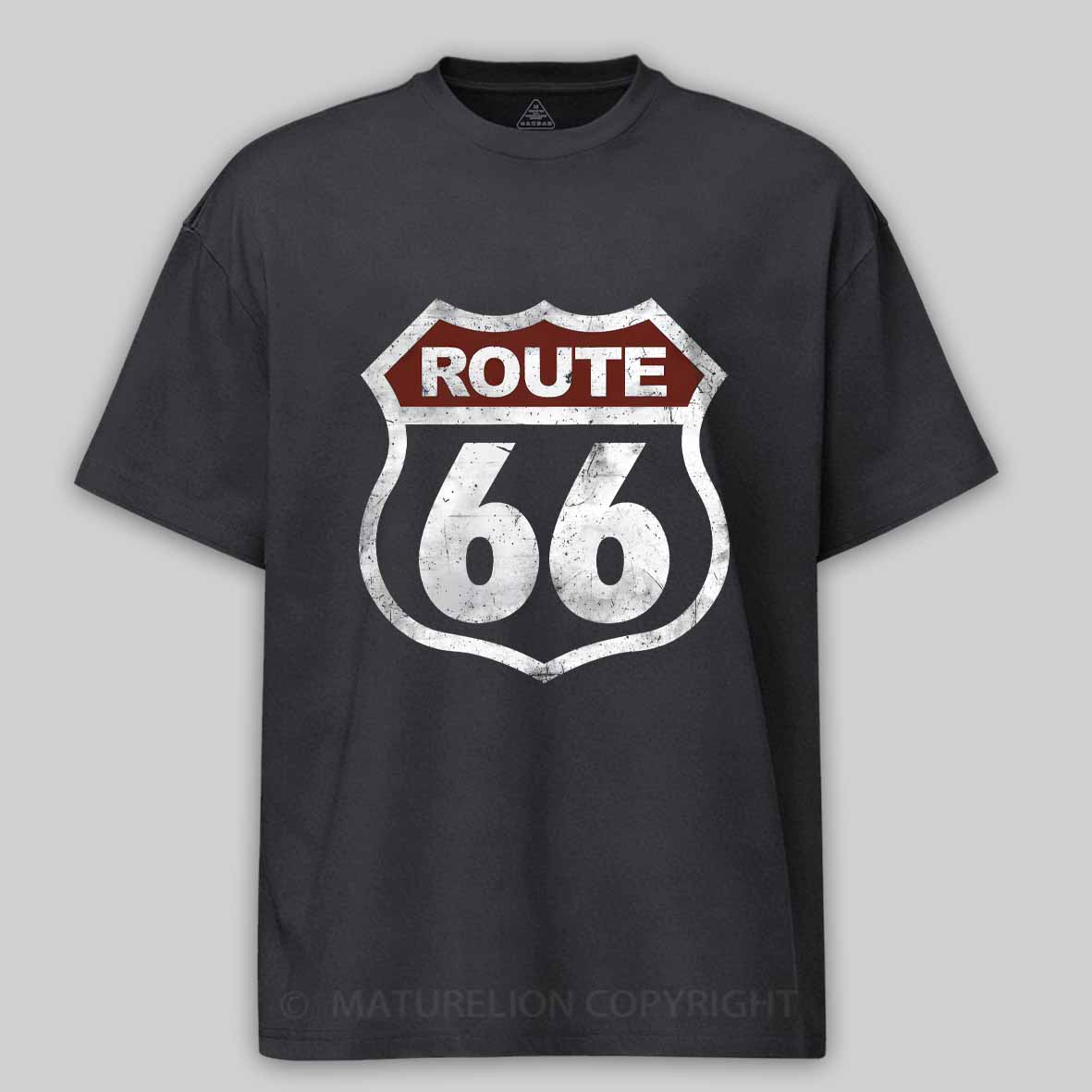 Maturelion Historic Route 66 Vintage Cotton T-shirt