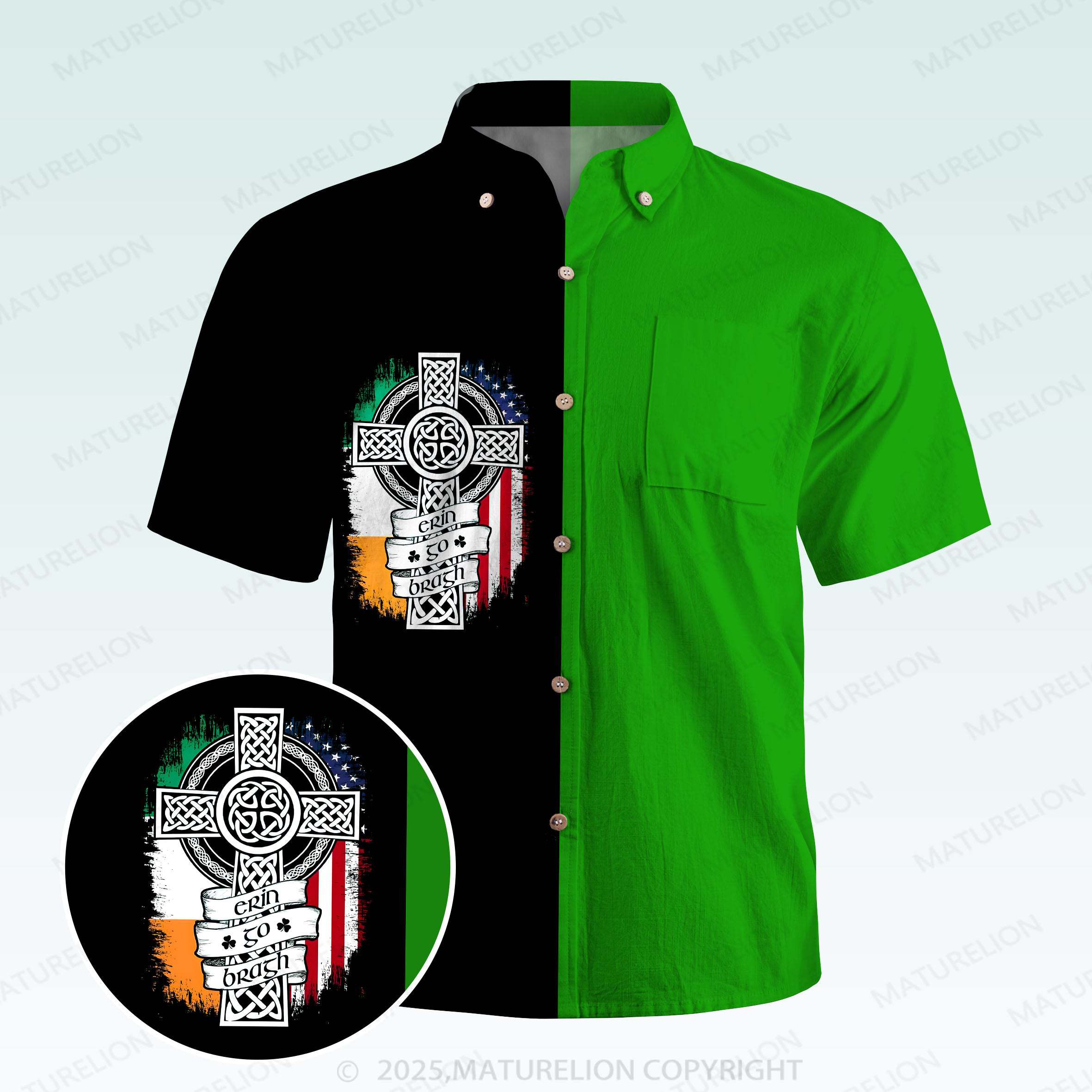 Maturelion St. Patrick's Hawaiian Shirt Retro Island Shamrocks Hawaiian Shirt-Maturelion