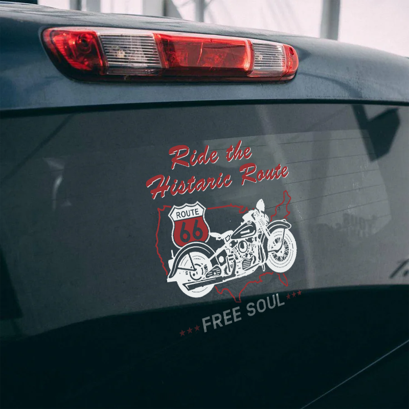 Maturelion East To West Tee Route 66 Funny Car Window Decal