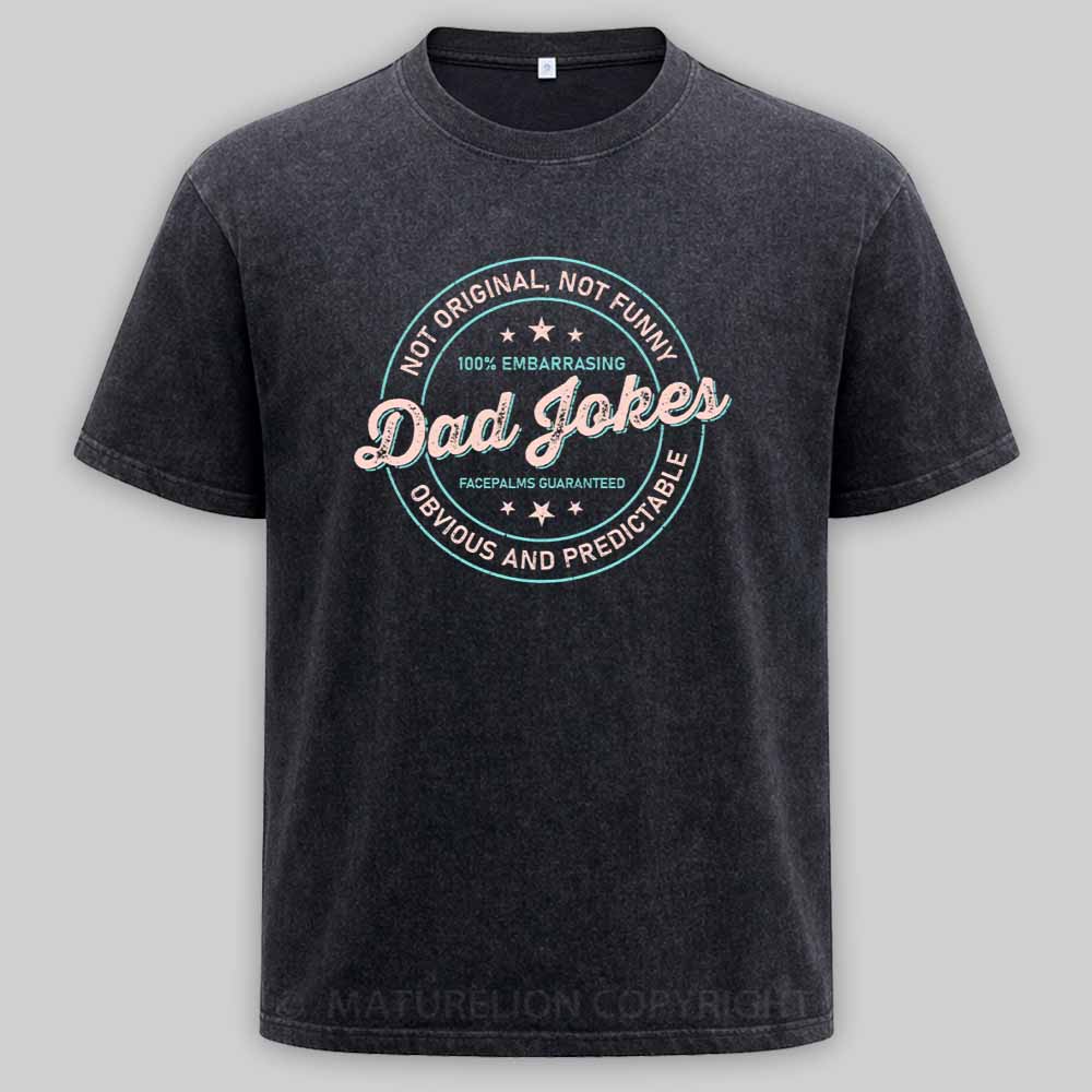 Maturelion Vintage Dad Jokes Washed T-shirt