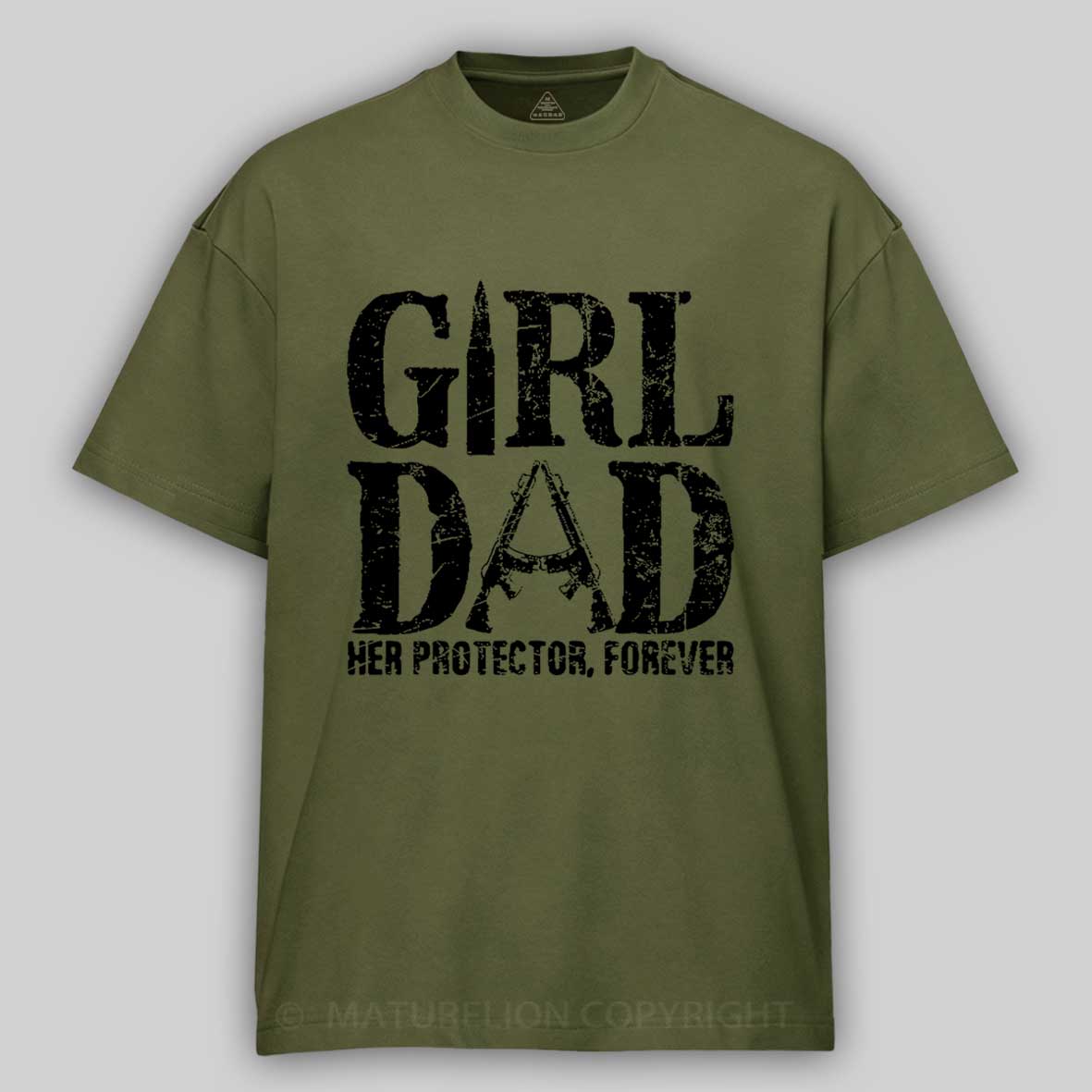 Girl Dad Her Protector, Forever Cotton T-shirt