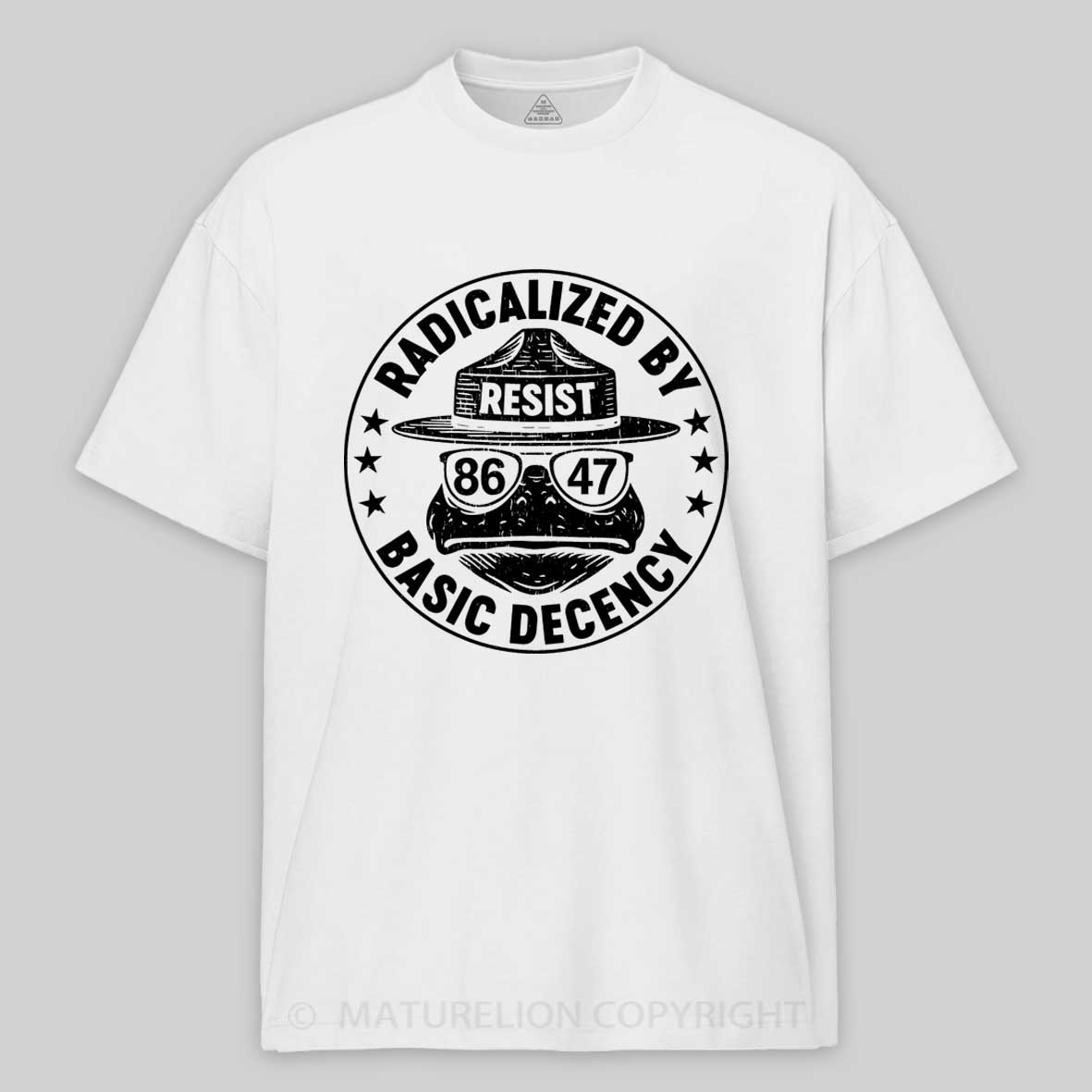 Maturelion Radicalized by Basic Decency Frog 8647 Cotton T-shirt