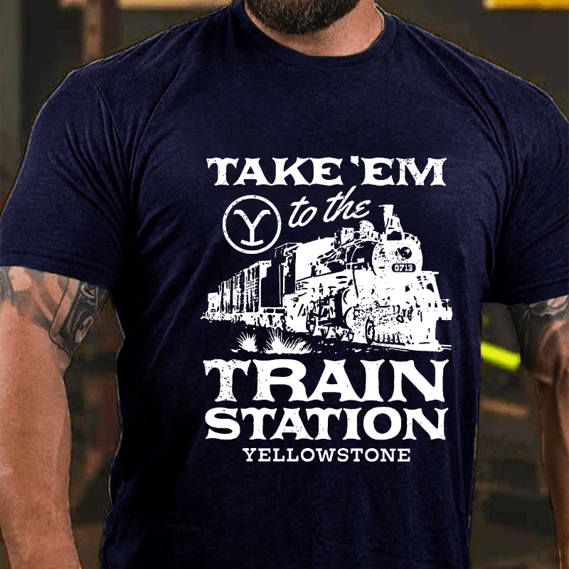 Maturelion Take'em To The Train Station Yellowstone Cotton T-shirt 