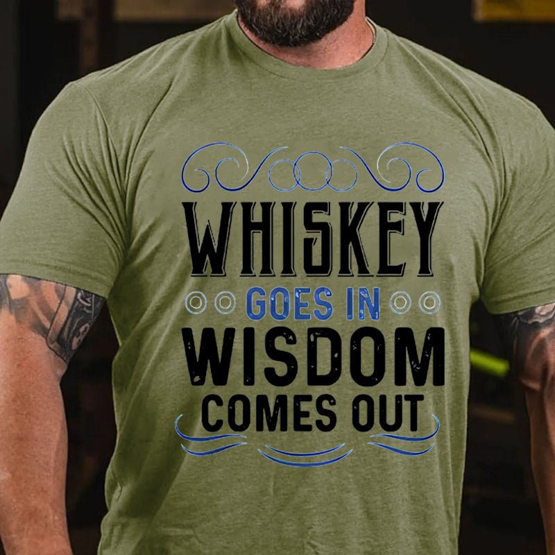 WHISKEY GOES IN WISDOM COMES OUT Cotton T-shirt-Maturelion
