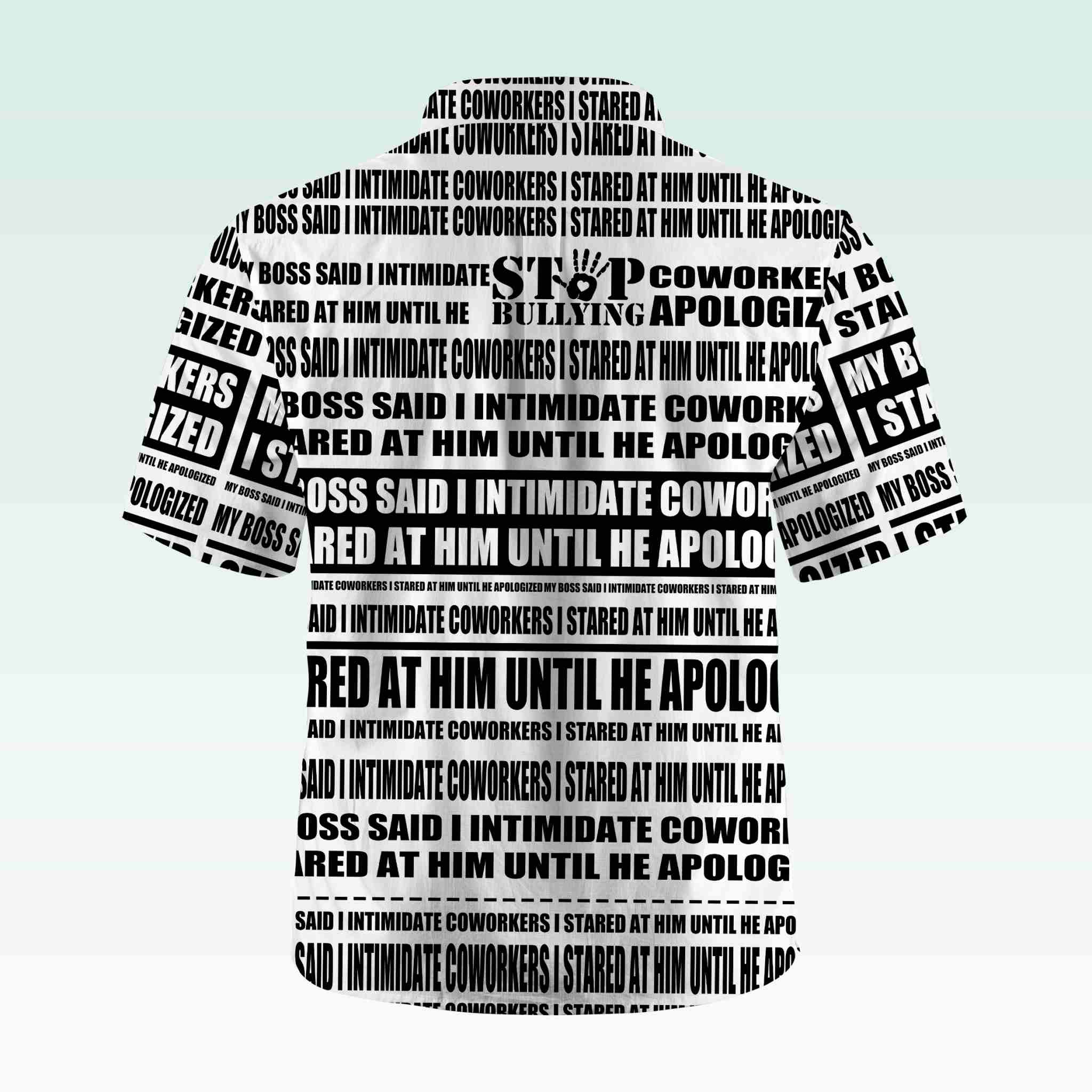 Maturelion Men's Button Pocket ShirtMy Boss Said I Intimidate Coworkers I Stared At Him Until He Apologized Hawaiian Shirt