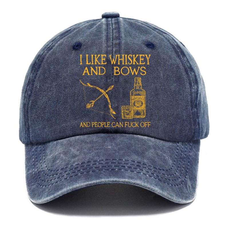 I Like Whiskey And Bows And People Can Fuck Off Custom Cap-Maturelion