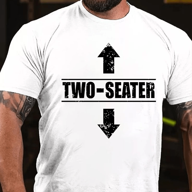Two Seater Funny Cotton T-shirt (Free Customization)-Maturelion