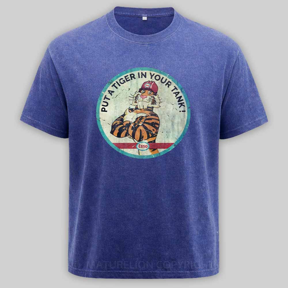 Maturelion Put a Tiger in Your Tank Washed T-shirt