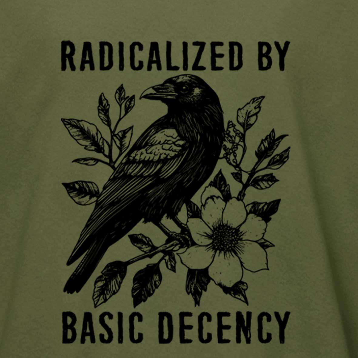 Maturelion Raven Radicalized by Basic Decency Cotton T-shirt