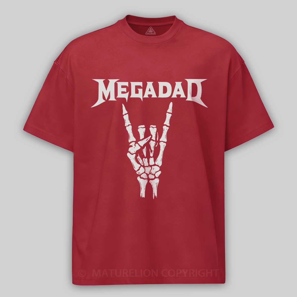 Maturelion Men's T-shirt Megadad Retro 90s Hard Rock Band Heavy Metal Father's Day T-shirt
