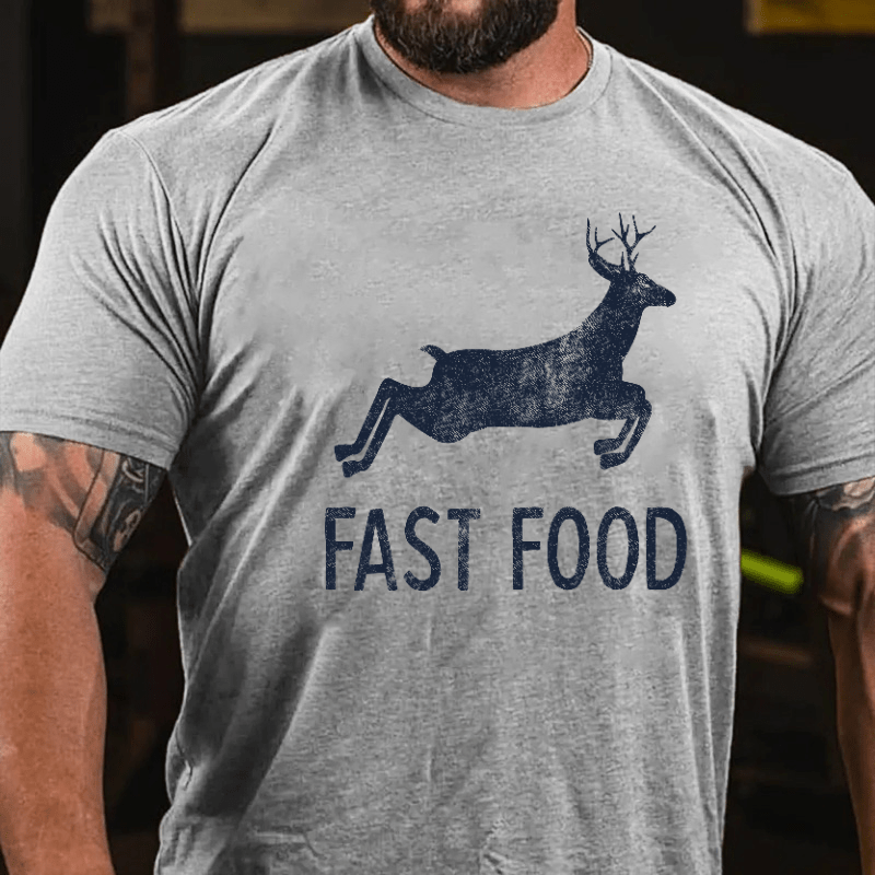 Maturelion Fast Food Funny Men Hunting Unisex Cotton T-shirt (Free Customization)