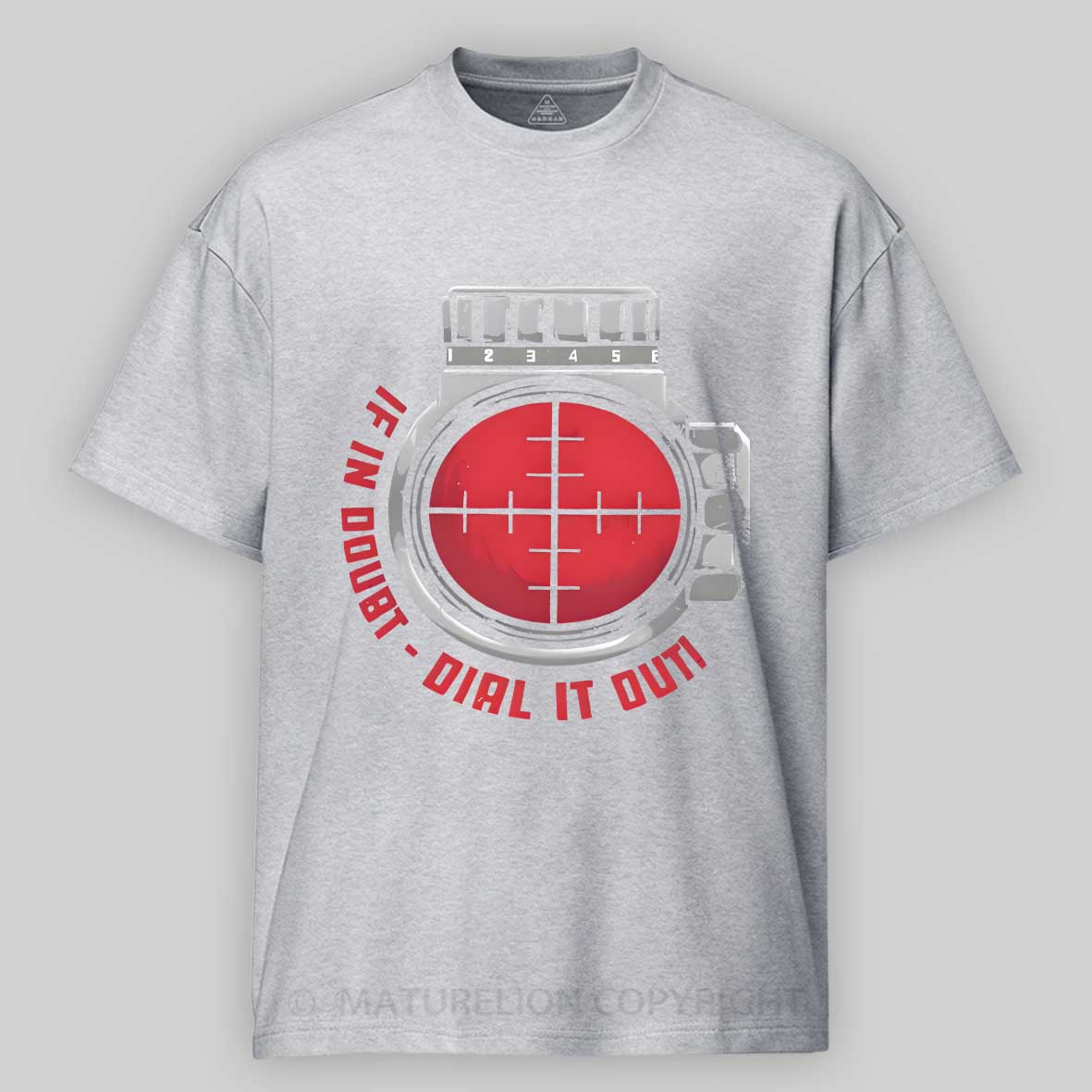 Maturelion Men's T-Shirt Long Range Shooting If In Doubt Dial It Out on Men's Ringer Cotton T-Shirt