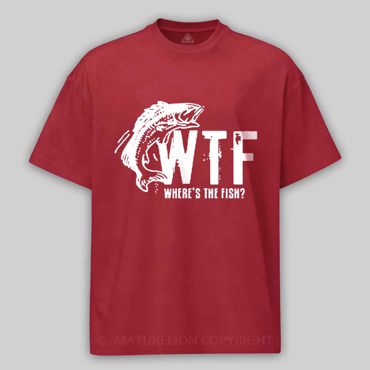 Maturelion Men's T-shirt WTF Wheres The Fish Funny Cotton T-shirt