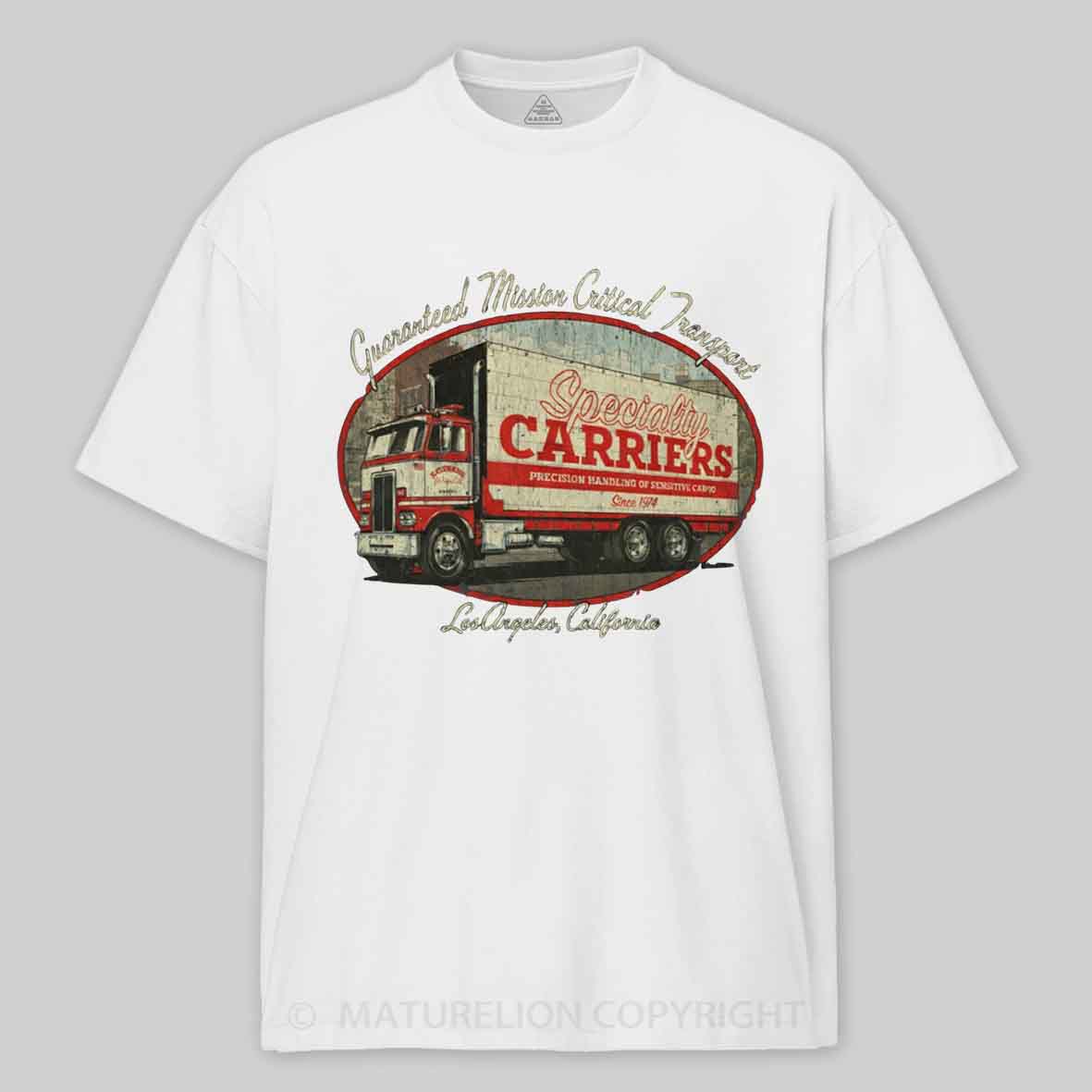 Maturelion Specialty Carriers Los Angeles 1974 Cotton T-shirt