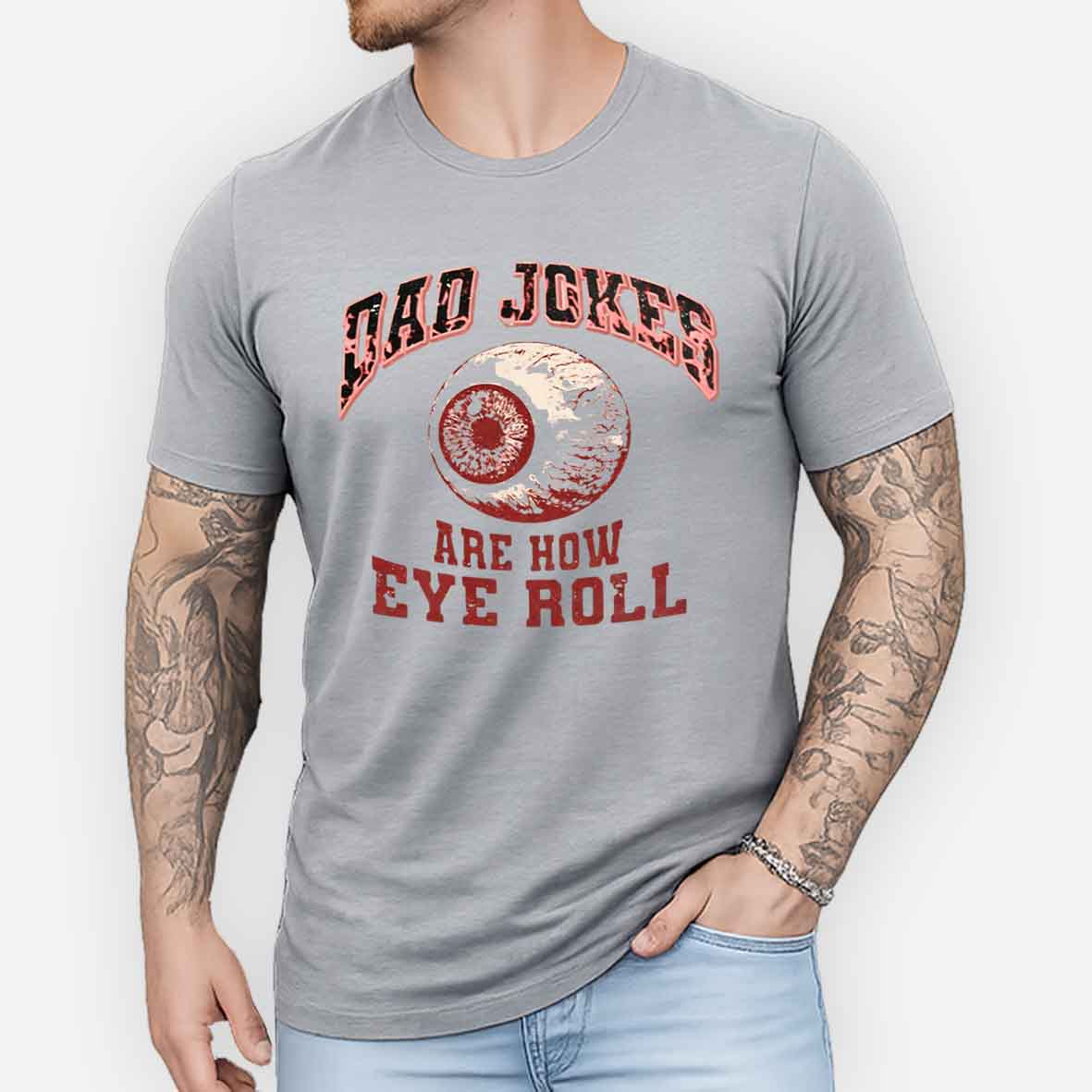 Maturelion Dad Jokes - Eye Roll Cotton T-shirt