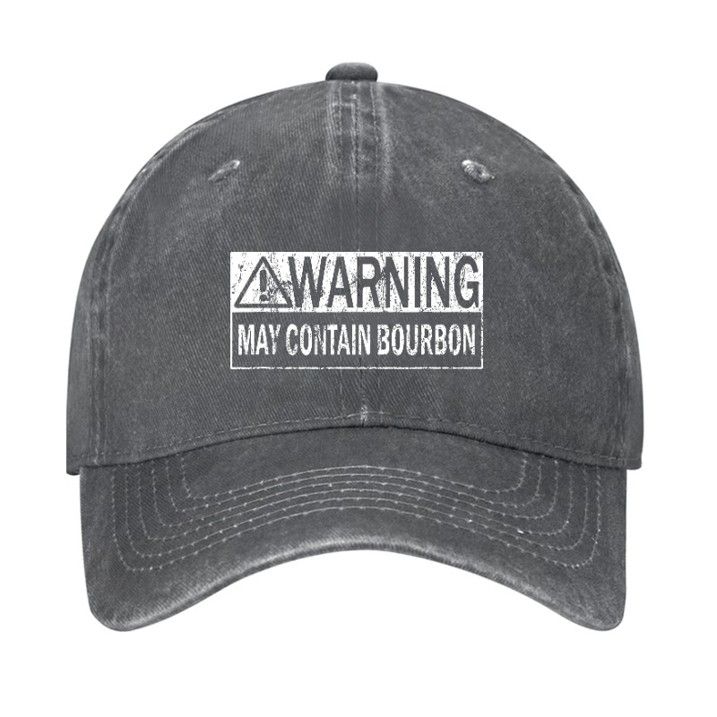 Warning May Contain Bourbon Funny Drinking Cap-Maturelion