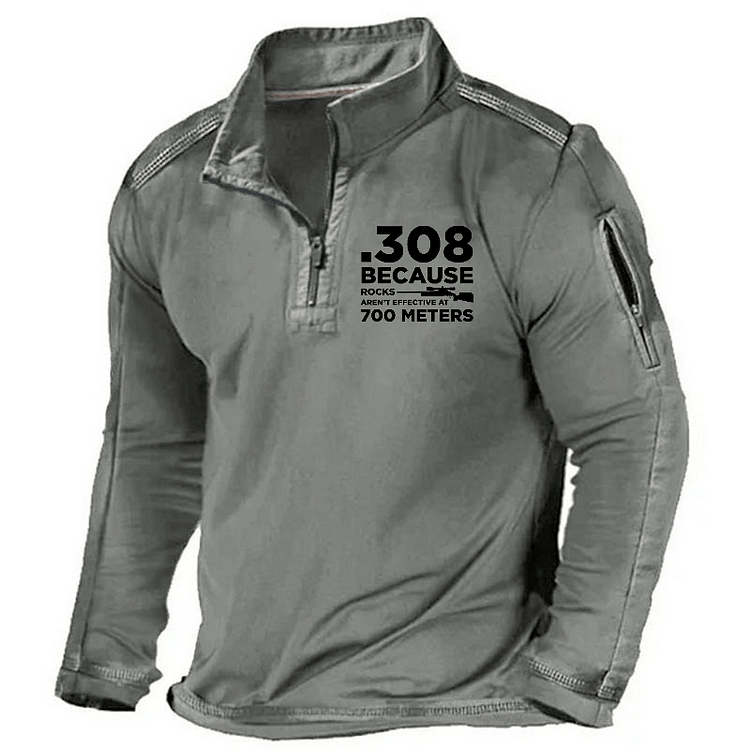 Maturelion Men's Henley Shirt 308 Because Rocks Aren'T Effective At 700 Meters Henley Shirt
