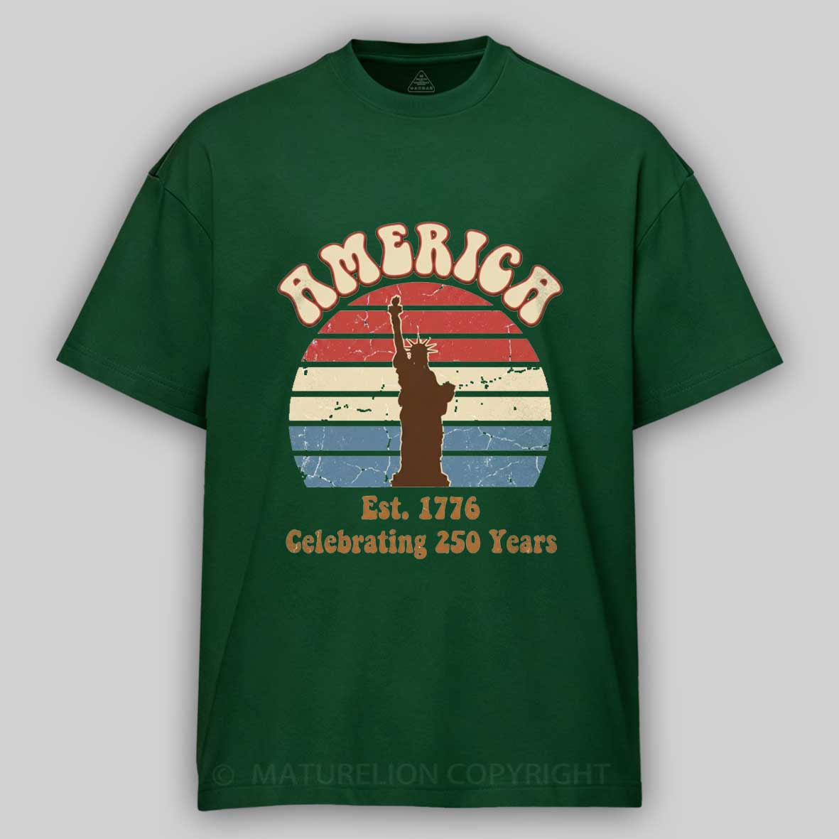Maturelion 250 Years America Anniversary Vintage 1776 2026 Independence Day T-shirt 