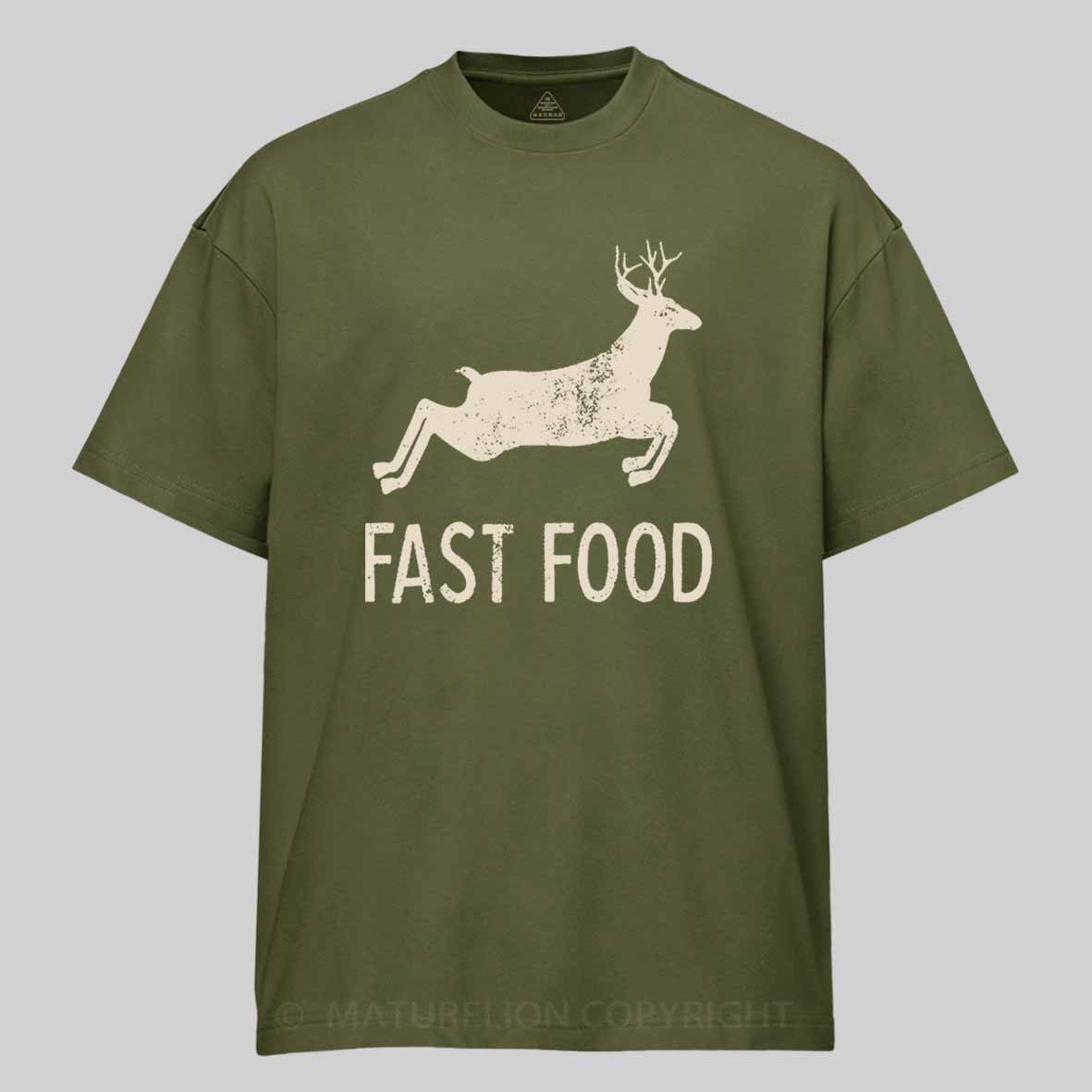 Maturelion Fast Food Funny Men Hunting Unisex Cotton T-shirt 
