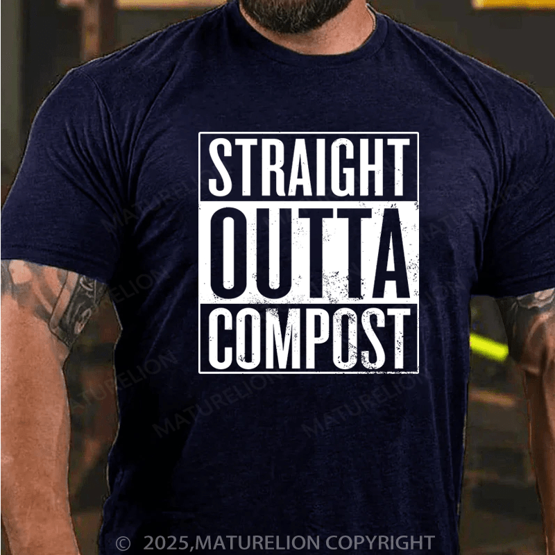 Maturelion Men's T-Shirt Straight Outta Compost Cotton T-Shirt