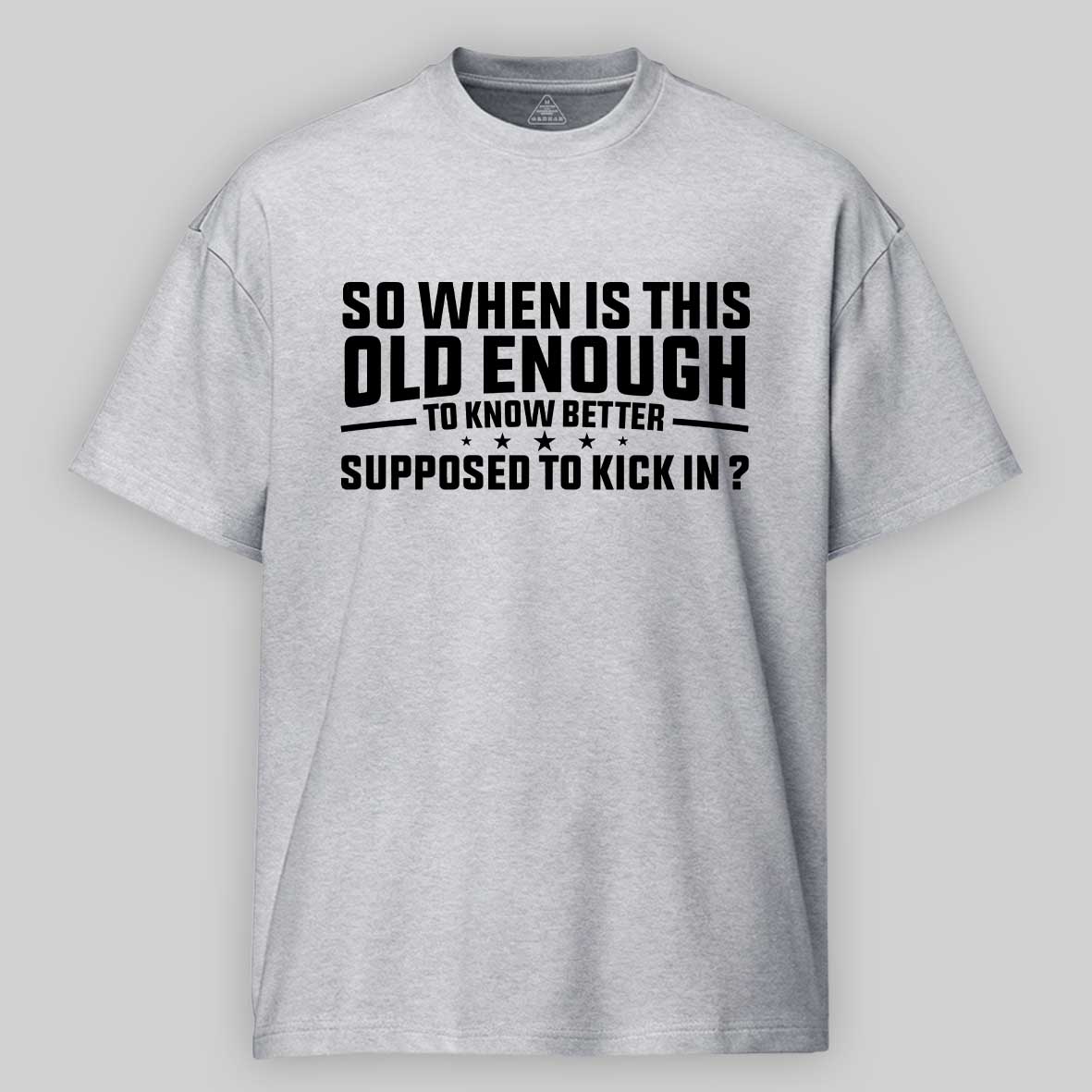 Maturelion so when is this old enough to know better supposed to kick in Cotton T-shirt