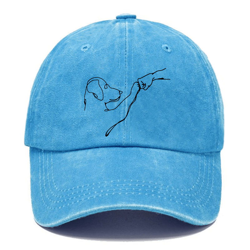 Dog Fist Bump Funny Print Cap -Maturelion