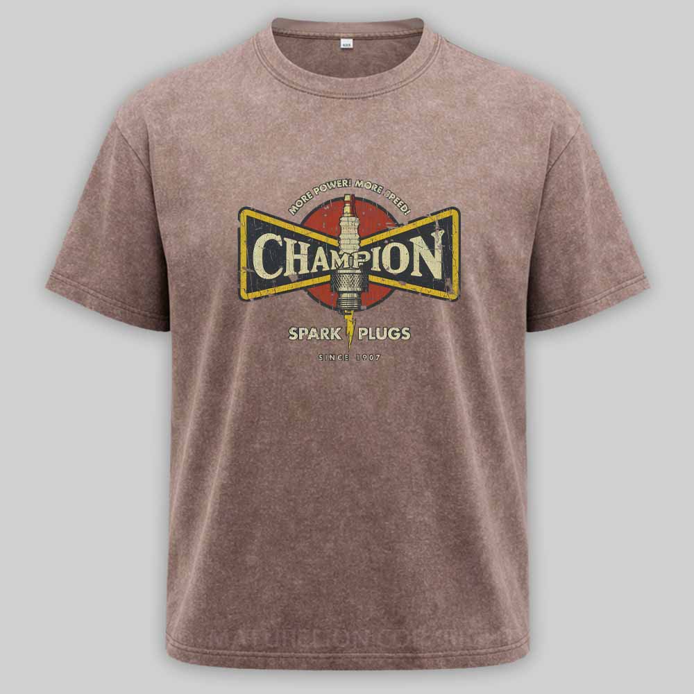 Maturelion Champion More Power More Speed 1907 Washed T-shirt