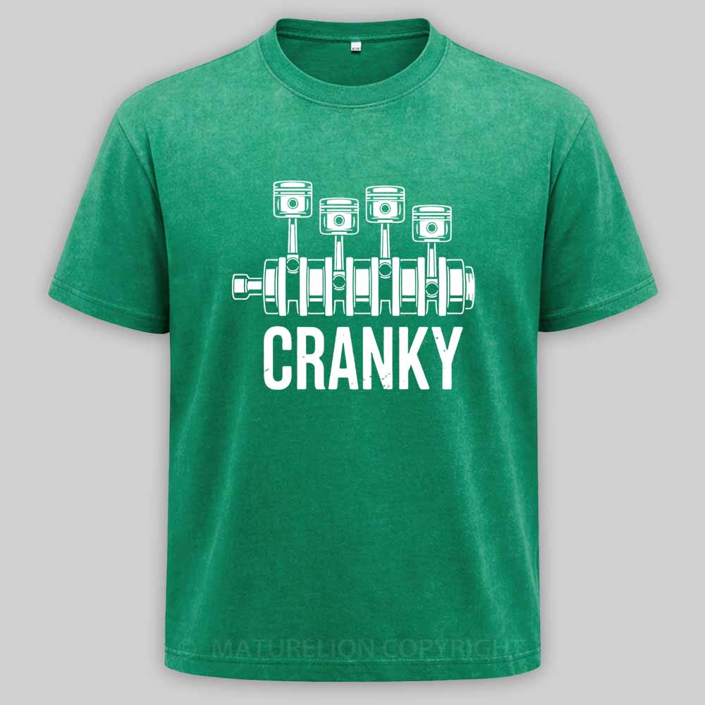 Maturelion Cranky Car Engine Washed T-shirt
