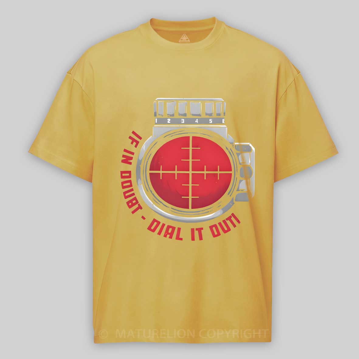 Maturelion Men's T-Shirt Long Range Shooting If In Doubt Dial It Out on Men's Ringer Cotton T-Shirt