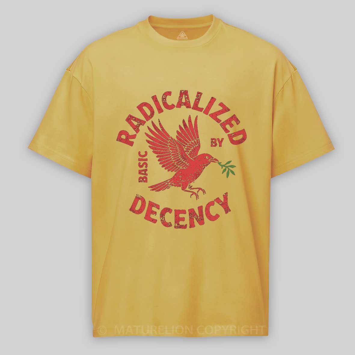 Maturelion Radicalized By Basic Decency Cotton T-shirt