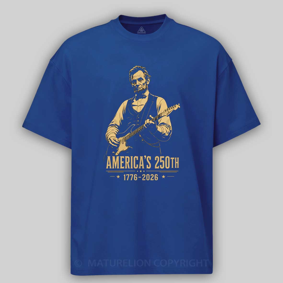 Maturelion Abraham Lincoln Playing Guitar 250th Anniversary T-shirt